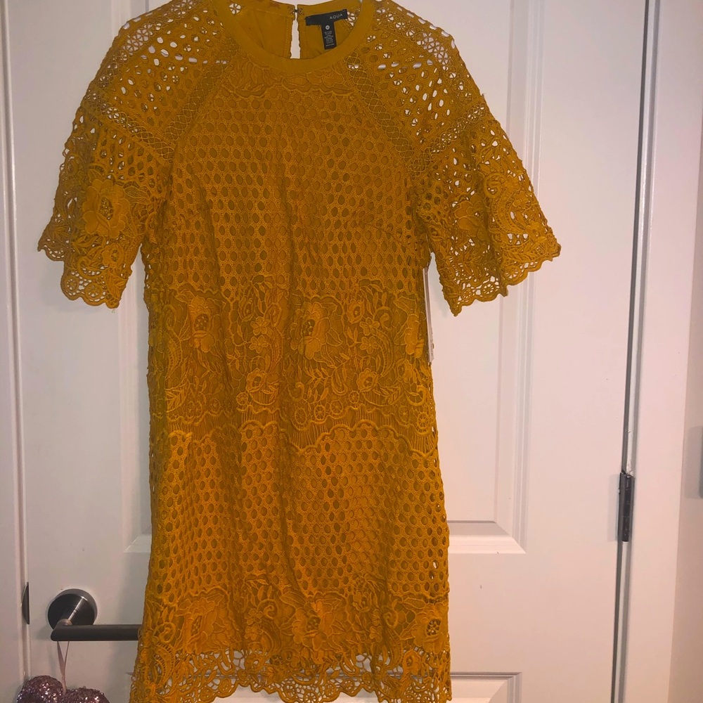 Yellow Eyelet Dress (brand new with tags)